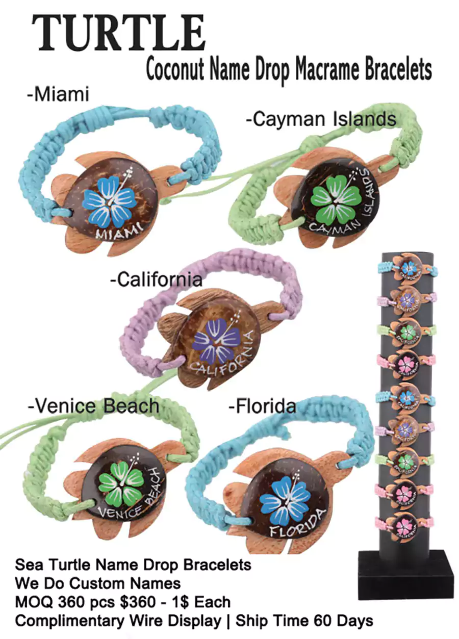 SeaTurtle Name Drop Bracelets